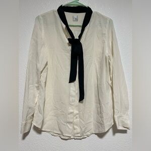 Iris + Ink Button Down Tie Blouse